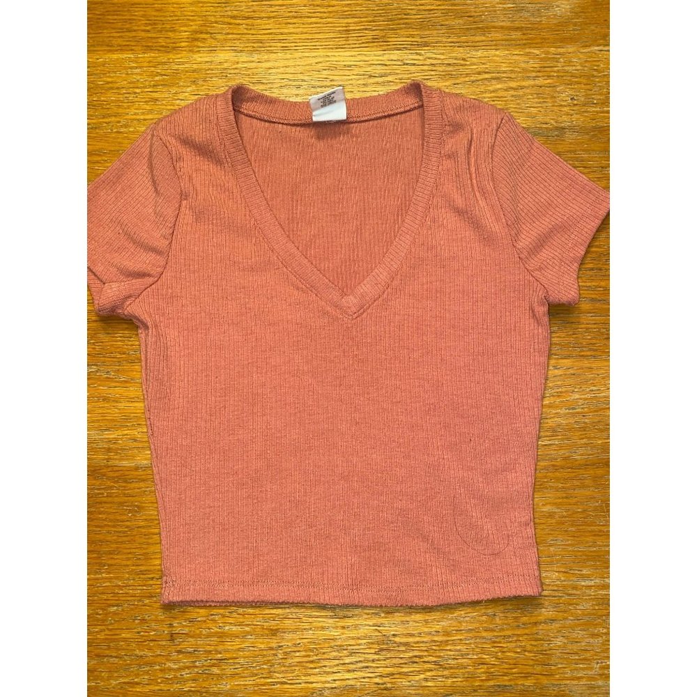Destined V Neck Crop Top-S